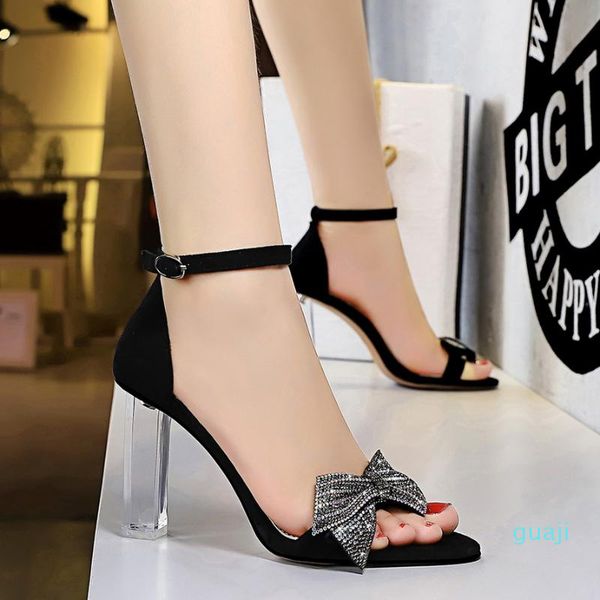 sandals women rhinestone block heels 9.5cm clear high open toe transparent crystal plus size 43 party shoes, Black
sandals women rhinestone block heels 9.5cm clear high open toe transparent crystal plus size 43 party shoes, Black