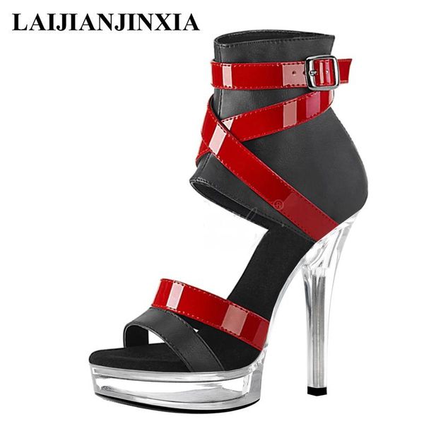 sandals ankle straps mix color women's platform 13cm stripper heels pole dance shoes party models, Black
sandals ankle straps mix color women's platform 13cm stripper heels pole dance shoes party models, Black