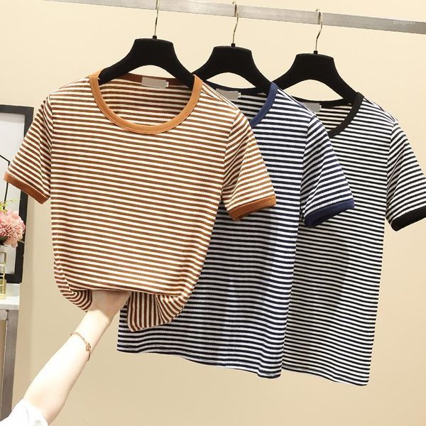make firm offers retro bump color stripe t-shirt female summer close skin chic render unlined upper garment short sleeve blo women's, White
make firm offers retro bump color stripe t-shirt female summer close skin chic render unlined upper garment short sleeve blo women's, White