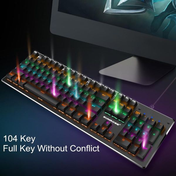 keyboards mechanical gaming keyboard 104 keys blue switch splashproof usb wired pro gamer clavier
keyboards mechanical gaming keyboard 104 keys blue switch splashproof usb wired pro gamer clavier