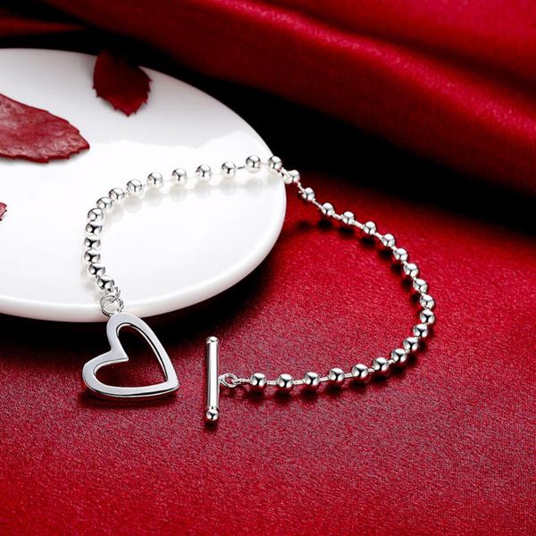 link, chain 925 silver jewelry for women sweet love heart charms with mini ball beads chains to bracelet fashion female, Black
link, chain 925 silver jewelry for women sweet love heart charms with mini ball beads chains to bracelet fashion female, Black