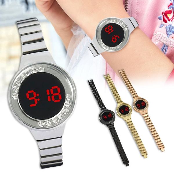 wristwatches digital watch round simple design alloy wrist with rhinestone decor luminous led display gift for girls women lxh, Slivery;brown
wristwatches digital watch round simple design alloy wrist with rhinestone decor luminous led display gift for girls women lxh, Slivery;brown