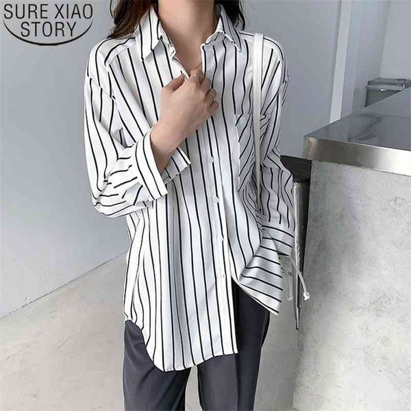 turn-down collar pocket long sleeve white blouses autumn striped shirts women casual loose fashion ladies 12574 210506
turn-down collar pocket long sleeve white blouses autumn striped shirts women casual loose fashion ladies 12574 210506