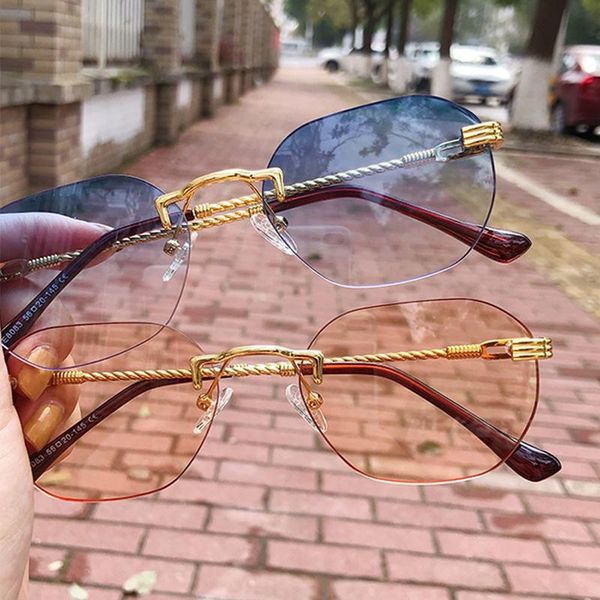 sunglasses frameless gold metal ladies rimless gradient color lens blue fashion sun glasses for men uv400 summer 2021 shades, White;black
sunglasses frameless gold metal ladies rimless gradient color lens blue fashion sun glasses for men uv400 summer 2021 shades, White;black