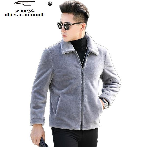 men's leather & faux wool coat sheep shearing real fur men autumn winter jacket short luxury overcoat erkek mont l28-2900 kj2402, Black
men's leather & faux wool coat sheep shearing real fur men autumn winter jacket short luxury overcoat erkek mont l28-2900 kj2402, Black