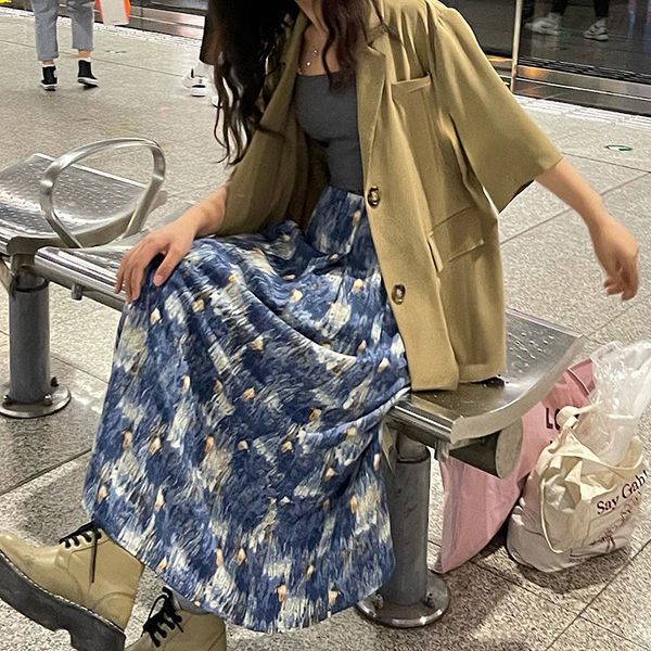 vintage oil painting style floral skirt 2021 summer sunflower high-waisted a-line long skirts for women tie dye elegant fashion, Black
vintage oil painting style floral skirt 2021 summer sunflower high-waisted a-line long skirts for women tie dye elegant fashion, Black