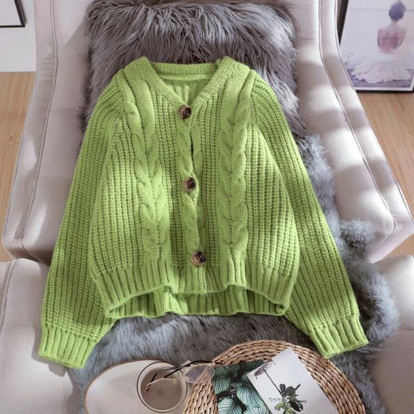 sweaters autumn winter women solid loose twist knitted cardigans short coat single breasted knit sweater, White;black
sweaters autumn winter women solid loose twist knitted cardigans short coat single breasted knit sweater, White;black