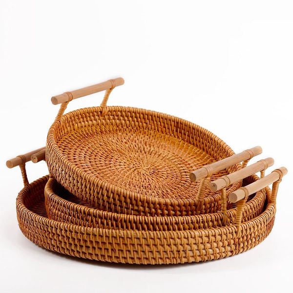 handcraft rattan woven round serving tray with handle for bread fruit snack platter storage basket decor parties kitchen & organization
handcraft rattan woven round serving tray with handle for bread fruit snack platter storage basket decor parties kitchen & organization