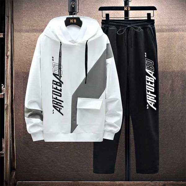 spring autumn men's set hooded sports suit male harajuku hip pop tracksuit casual hoodies streetwear suits fashion korea style 211106, Gray
spring autumn men's set hooded sports suit male harajuku hip pop tracksuit casual hoodies streetwear suits fashion korea style 211106, Gray