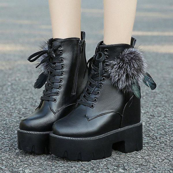 boots size 34-39 2021 increase heel women ankle winter western zipper shoes woman mature female fur ball vintage rain boot, Black
boots size 34-39 2021 increase heel women ankle winter western zipper shoes woman mature female fur ball vintage rain boot, Black