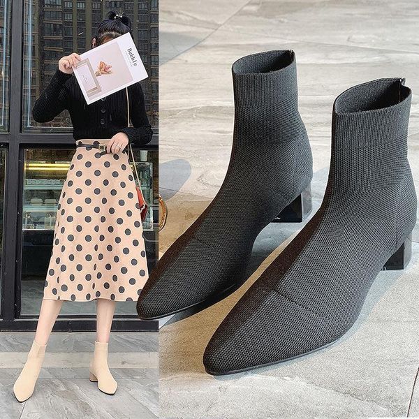 boots black beige knitted upper stretch sock women winter shoes 2chunky mid heel ankle short booties woman a8rp
boots black beige knitted upper stretch sock women winter shoes 2chunky mid heel ankle short booties woman a8rp