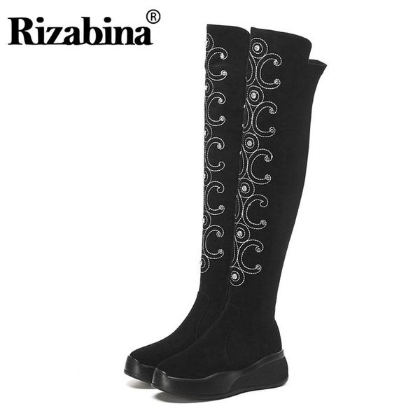 boots rizabina real leather over the knee for woman zipper round toe thick bottom long crystal shoes women size 34-39, Black
boots rizabina real leather over the knee for woman zipper round toe thick bottom long crystal shoes women size 34-39, Black