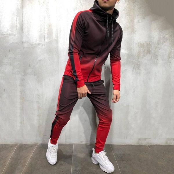 men's tracksuits fashion men gradient color sport sweat suit hoodie trousers pants set tracksuit, Gray
men's tracksuits fashion men gradient color sport sweat suit hoodie trousers pants set tracksuit, Gray