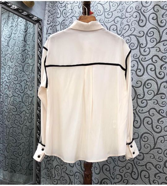 blouses arrival autumn fashion clothing women black striped color block pocket deco long sleeve elegant loose shirts top, White
blouses arrival autumn fashion clothing women black striped color block pocket deco long sleeve elegant loose shirts top, White