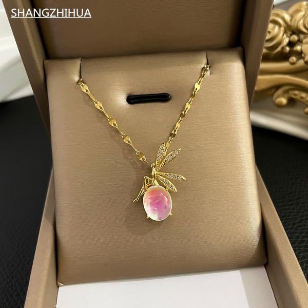 pendant necklaces elegant and delicate color crystal genie titanium steel necklace for women with cute unusual party jewelry gift, Silver
pendant necklaces elegant and delicate color crystal genie titanium steel necklace for women with cute unusual party jewelry gift, Silver