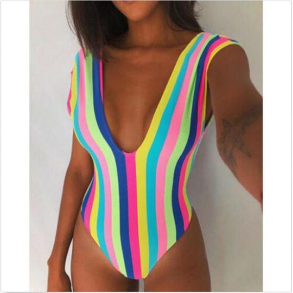women one-piece rainbow swimsuit striped printed bikini swimwearsummer backless high waisted bathing beachwear suits
women one-piece rainbow swimsuit striped printed bikini swimwearsummer backless high waisted bathing beachwear suits