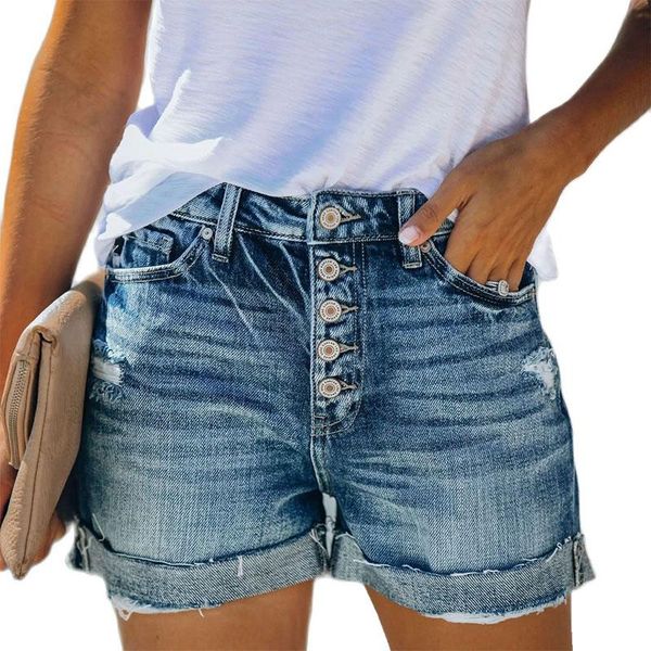 summer casual denim shorts for women crimping inelastic ripped high waist beach bermuda womens women's jeans, Blue
summer casual denim shorts for women crimping inelastic ripped high waist beach bermuda womens women's jeans, Blue