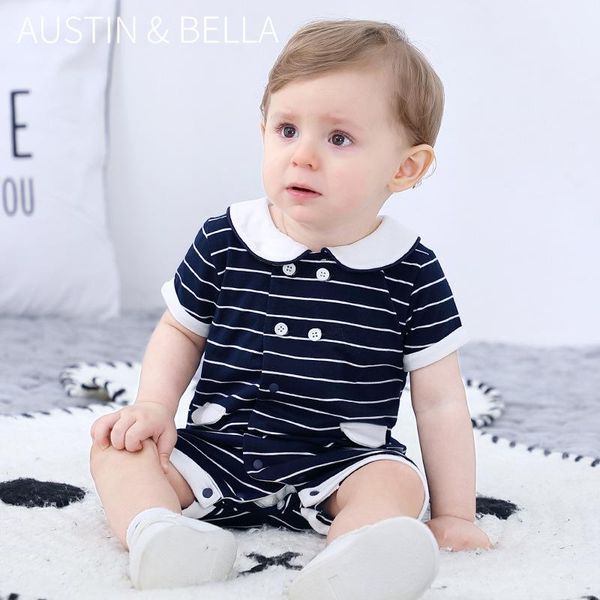 infant summer clothes thin short-sleeved cotton soft baby boys romper toddler dark blue striped lapel shorts jumpsuits
infant summer clothes thin short-sleeved cotton soft baby boys romper toddler dark blue striped lapel shorts jumpsuits