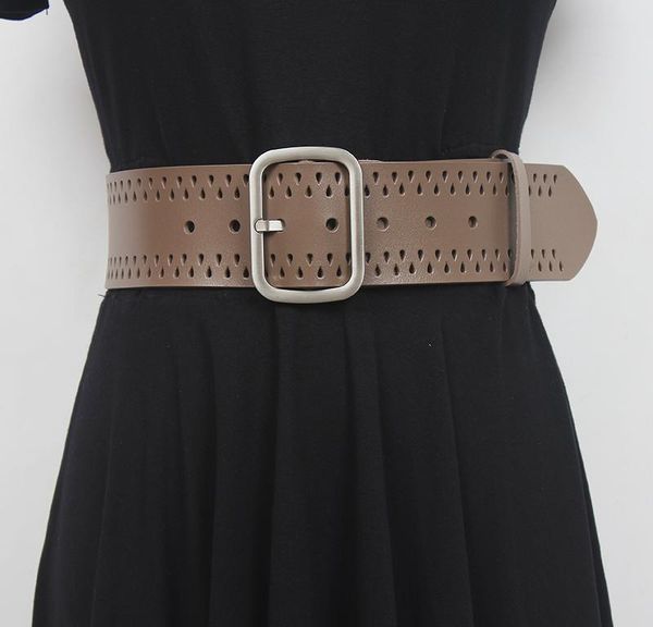 belts women's runway fashion hollow out genuine leather cummerbunds female dress corsets waistband decoration wide belt r2202, Black;brown
belts women's runway fashion hollow out genuine leather cummerbunds female dress corsets waistband decoration wide belt r2202, Black;brown