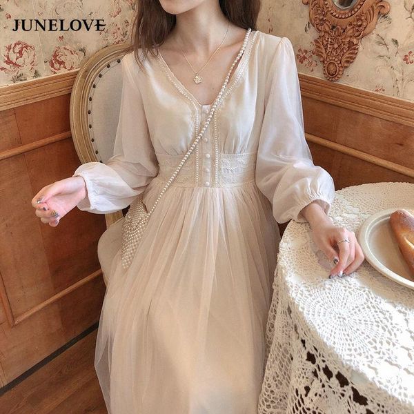 casual dresses women elegant mesh dress french solid long sleeve fairy party lace v-neck chic spring clothing female vestidos, Black;gray
casual dresses women elegant mesh dress french solid long sleeve fairy party lace v-neck chic spring clothing female vestidos, Black;gray