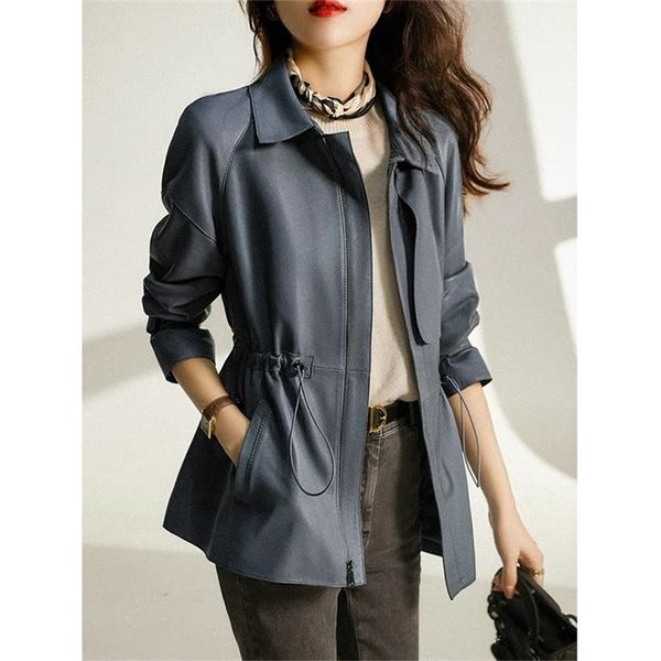 xiaohan pavilion 2021 autumn new light coated sheep skin short leather jacket women, Black
xiaohan pavilion 2021 autumn new light coated sheep skin short leather jacket women, Black