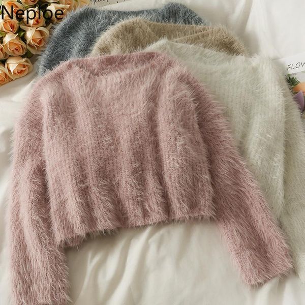 women's knits & tees neploe 2021 cropped cardigan slim fit sweet knitted sweaters women pull femme v-neck long sleeve furry temperament, White
women's knits & tees neploe 2021 cropped cardigan slim fit sweet knitted sweaters women pull femme v-neck long sleeve furry temperament, White