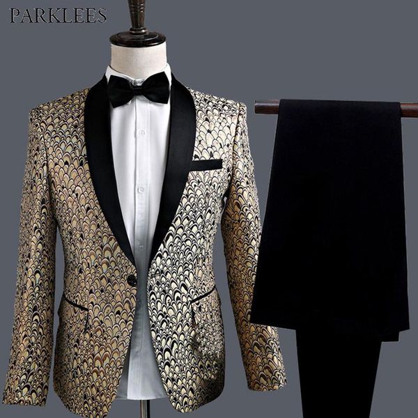 gold feather jacquard 2 piece suit men party wedding prom (jacket+pants) stage singer performance costum homme mariage xxl men's suits, White;black
gold feather jacquard 2 piece suit men party wedding prom (jacket+pants) stage singer performance costum homme mariage xxl men's suits, White;black