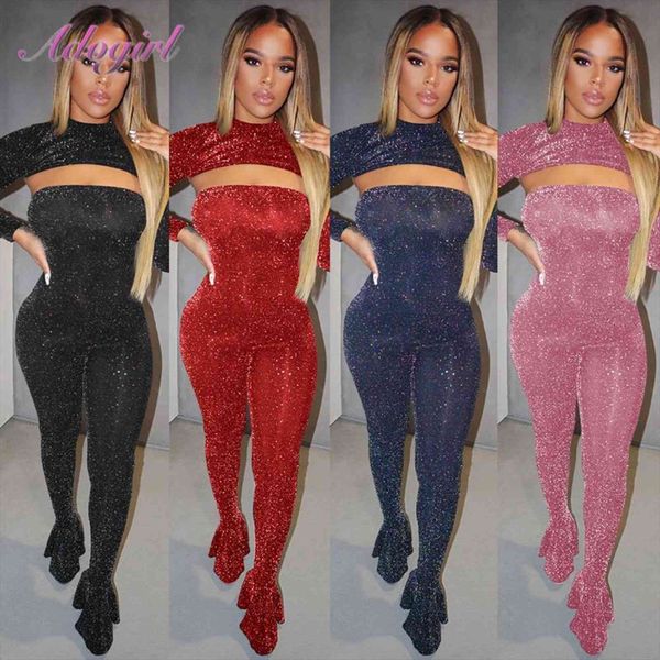 night party jumpsuit clubwear womenpant two piece sets sequines strapless flare legging crop outfit rompers, White
night party jumpsuit clubwear womenpant two piece sets sequines strapless flare legging crop outfit rompers, White