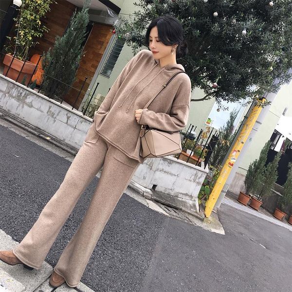promotion drawstring autumn suit women fashionable casual knitted sports hooded sweater and wide leg pants two-piece women's tracksuits, Gray
promotion drawstring autumn suit women fashionable casual knitted sports hooded sweater and wide leg pants two-piece women's tracksuits, Gray