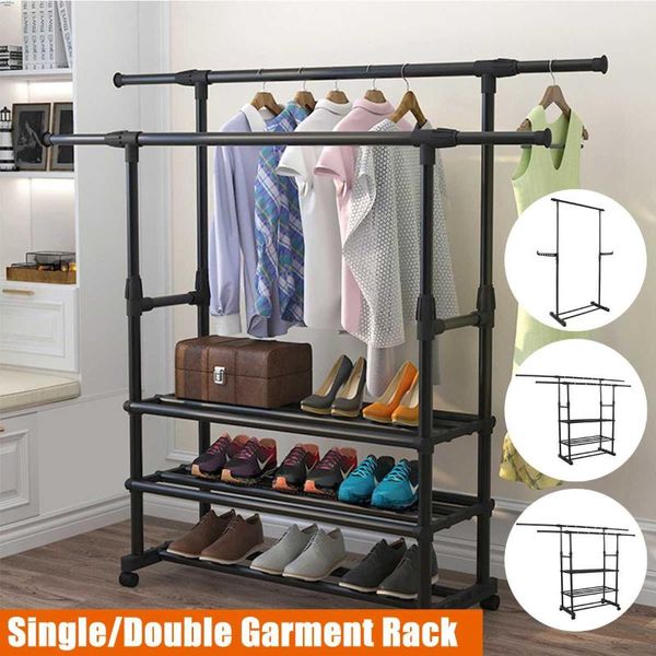 clothes hanger coat rack floor storage wardrobe clothing drying racks single/double garment hangers &
clothes hanger coat rack floor storage wardrobe clothing drying racks single/double garment hangers &