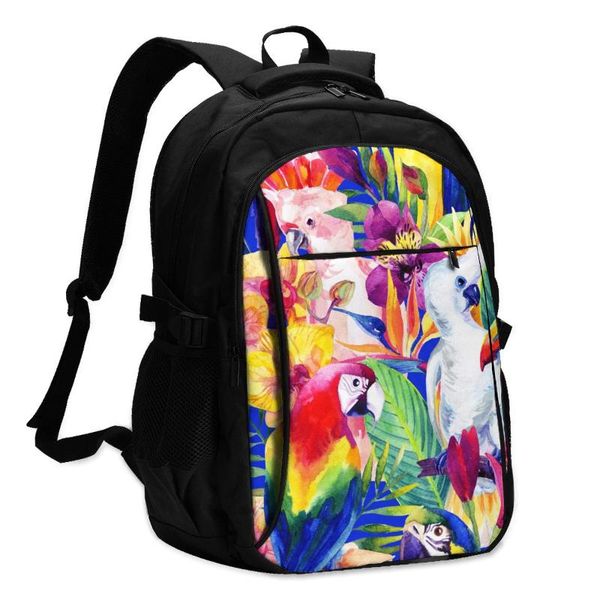 backpack 2021 cool printing lapwatercolor parrots tropical flowers usb charging travel women male school mochila
backpack 2021 cool printing lapwatercolor parrots tropical flowers usb charging travel women male school mochila