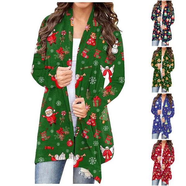 women's knits & tees christmas windbreaker women long knitted cardigan mujer vintage loose sweater coat printed oversized jumper korea, White
women's knits & tees christmas windbreaker women long knitted cardigan mujer vintage loose sweater coat printed oversized jumper korea, White