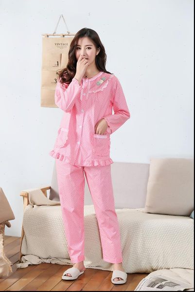 100% cotton pajamas set womens sleepwears print flower pyjama long sleeve shirt pants 2piece big size home mom sleepwear, Black;red
100% cotton pajamas set womens sleepwears print flower pyjama long sleeve shirt pants 2piece big size home mom sleepwear, Black;red