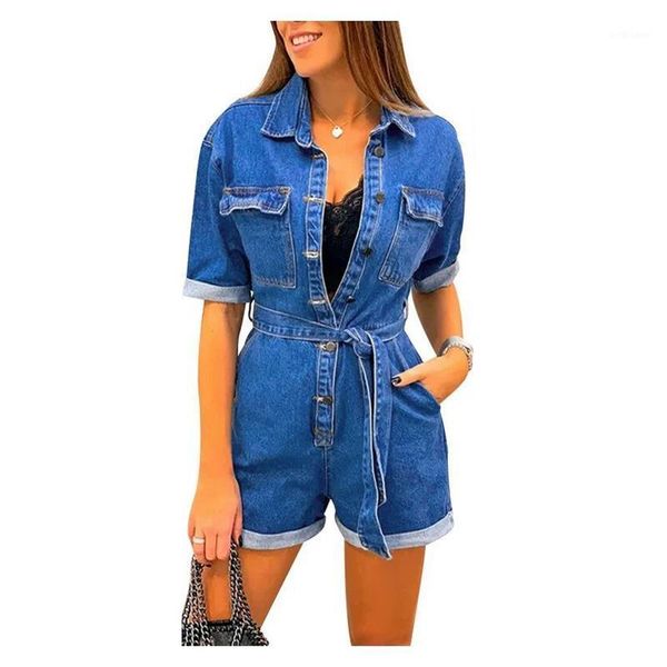 denim women's jumpsuit belt fashion high end cool girl cute simple locomotive retro summer shorts jeans, Blue
denim women's jumpsuit belt fashion high end cool girl cute simple locomotive retro summer shorts jeans, Blue
