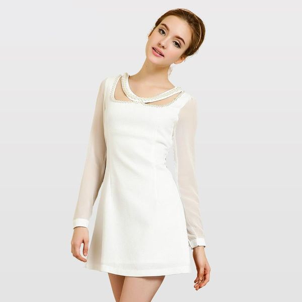 casual dresses women long sleeve elegant dress for wedding party robe with baeding black mini brand designer white chiffion, Black;gray
casual dresses women long sleeve elegant dress for wedding party robe with baeding black mini brand designer white chiffion, Black;gray
