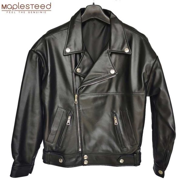maplesteed women genuine leather jacket soft 100% natural sheepskin drop-shoudler loose oversize bust 110-126cm m487 211007, Black
maplesteed women genuine leather jacket soft 100% natural sheepskin drop-shoudler loose oversize bust 110-126cm m487 211007, Black