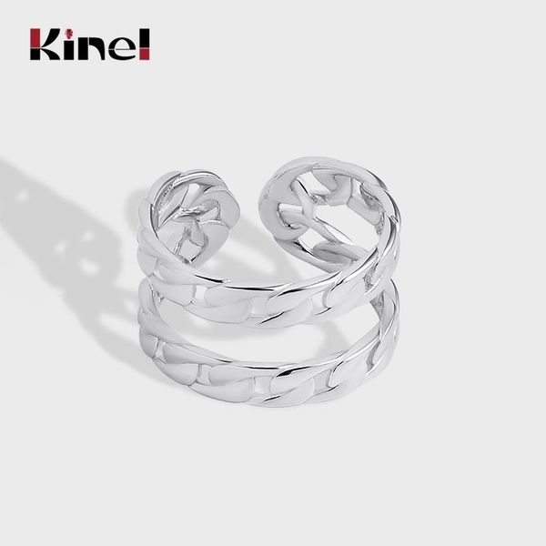 cluster rings kinel silver 925 jewelry u-shaped double-layer chain ring twist for women adjustable anillos christmas gift, Golden;silver
cluster rings kinel silver 925 jewelry u-shaped double-layer chain ring twist for women adjustable anillos christmas gift, Golden;silver