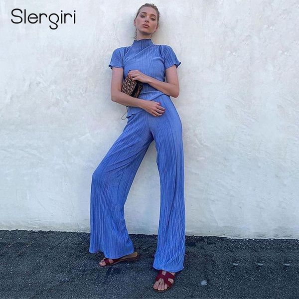 women's tracksuits slergiri solid frill trim two piece set women summer high neck short sleeve and wide leg pants office casual suits, Gray
women's tracksuits slergiri solid frill trim two piece set women summer high neck short sleeve and wide leg pants office casual suits, Gray