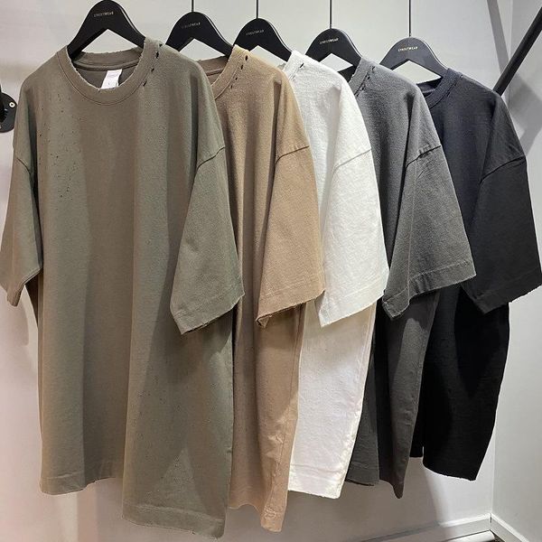 men's t-shirts summer hip hop oversize tees men dot hole ripped solid color short sleeve o-neck collar loose cotton high street, White;black
men's t-shirts summer hip hop oversize tees men dot hole ripped solid color short sleeve o-neck collar loose cotton high street, White;black