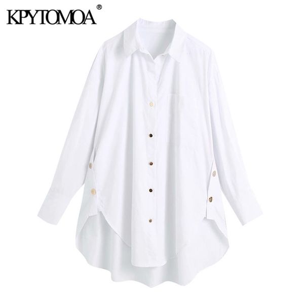 women fashion with side buttons loose asymmetrical blouses vintage long sleeve pockets female shirts chic 210421, White
women fashion with side buttons loose asymmetrical blouses vintage long sleeve pockets female shirts chic 210421, White