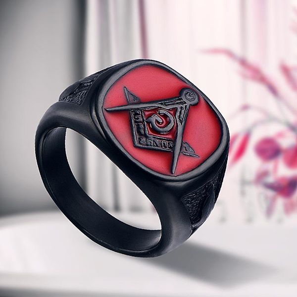 cluster rings men's zinc alloy ring black red standard masonic punk jewelry accessories, Golden;silver
cluster rings men's zinc alloy ring black red standard masonic punk jewelry accessories, Golden;silver