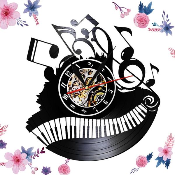 wall clocks record clock keyboard musical note artistic decorative (without lamp)