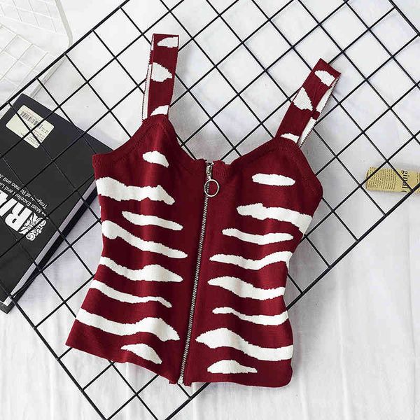 women's tanks & camis summer women knitted camisolo strap zipper zebra pattern stretch vest ladies cami kniited underwear out, White
women's tanks & camis summer women knitted camisolo strap zipper zebra pattern stretch vest ladies cami kniited underwear out, White