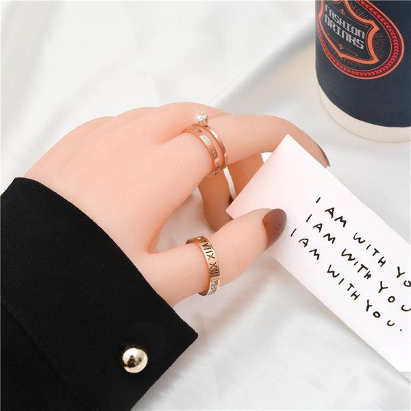 cluster rings titanium steel double layer retro roman numeral ring female fashion personality niche design simple hypoallergenic single diam, Golden;silver
cluster rings titanium steel double layer retro roman numeral ring female fashion personality niche design simple hypoallergenic single diam, Golden;silver