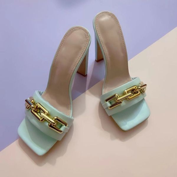 factory_store01 2022 summer elegant women's slippers fashion new metal chain decoration high heels mules slides pumps square toe ladies, Black
factory_store01 2022 summer elegant women's slippers fashion new metal chain decoration high heels mules slides pumps square toe ladies, Black