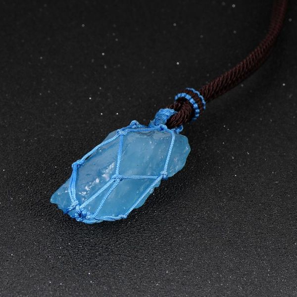 women men natural ocean blue aquamarines pendant necklace braided rope wrap gem stone adjustable sweater chain jewelry 20-30mm necklaces, Silver
women men natural ocean blue aquamarines pendant necklace braided rope wrap gem stone adjustable sweater chain jewelry 20-30mm necklaces, Silver