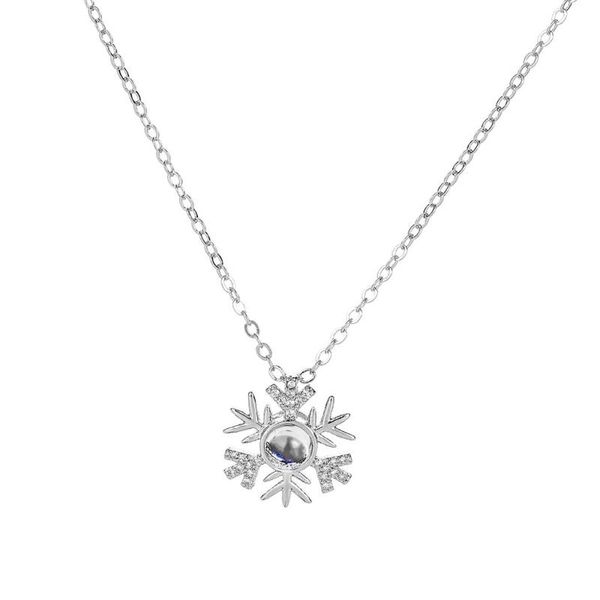 snowflake pendant necklaces pendants jewelry 100 languages i love you valentine's day present memory projection necklace, Silver
snowflake pendant necklaces pendants jewelry 100 languages i love you valentine's day present memory projection necklace, Silver