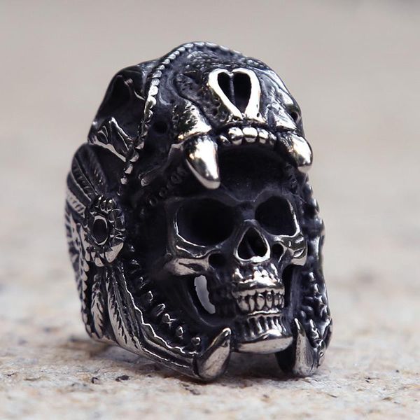cluster rings retro stainless steel biker skull ring gothic jaguar warrior for men fashion heavy metal punk jewelry, Golden;silver
cluster rings retro stainless steel biker skull ring gothic jaguar warrior for men fashion heavy metal punk jewelry, Golden;silver