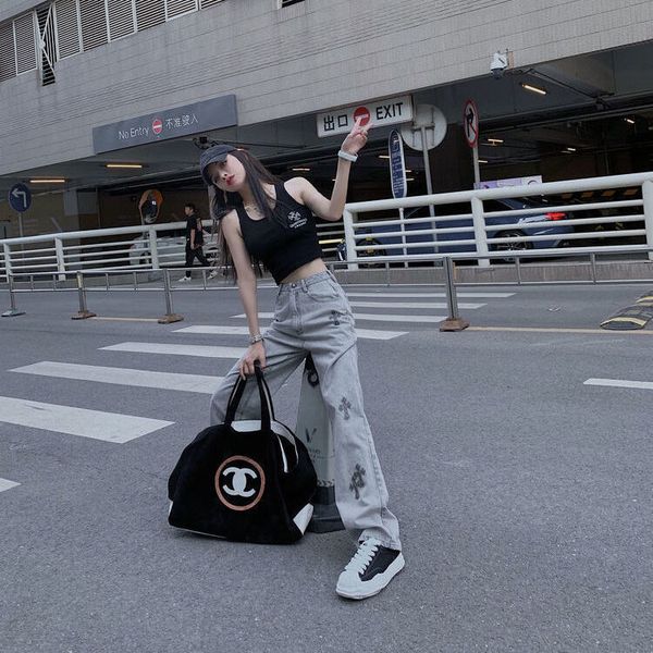 factory crosin design sense gray cross show thin straight tube loose high street wide leg versatile jeans fried street pants, White;black
factory crosin design sense gray cross show thin straight tube loose high street wide leg versatile jeans fried street pants, White;black
