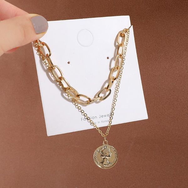 pendant necklaces elegant women multi-layer coin chocker necklace casual party gold neck chain jewelry, Silver
pendant necklaces elegant women multi-layer coin chocker necklace casual party gold neck chain jewelry, Silver